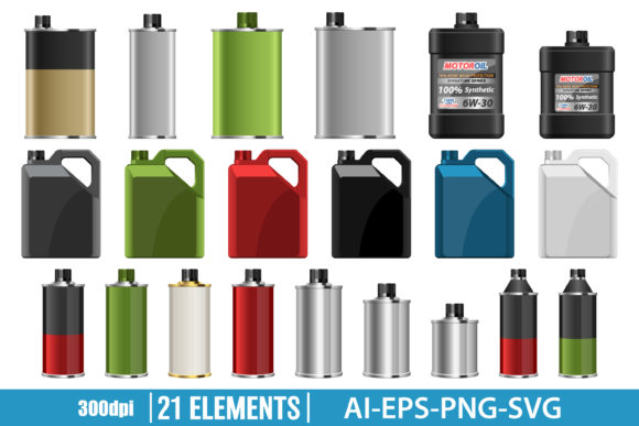Download Motor Oil Bottle Clipart Set - Set Collection