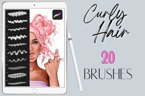 Download Procreate Curly Wavy Hair Brushes Set - Set Collection