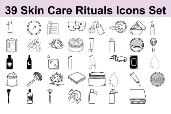 Download 39 Skin Care Rituals Icons Set - Set Collection