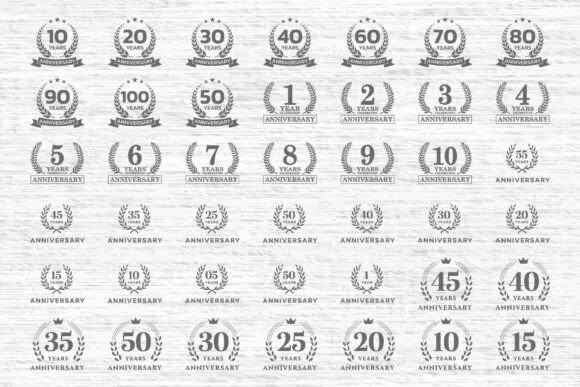 Download Laurel Wreath Anniversary Badge SVG Set - Set Collection