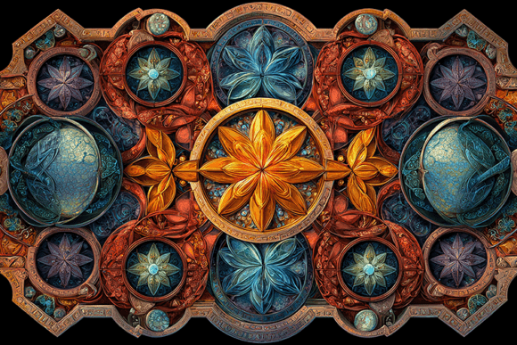 Download Ornate Mandala Mosaic Glass Design - Ornate Collection
