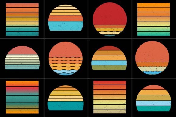 Download Sunset Vintage Retro Background - Set Collection