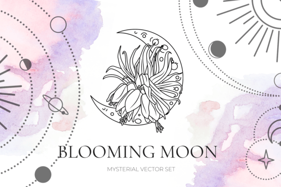 Download Crescent Floral Moon SVG Illustration - Illustration Collection