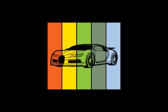Download Illustration of Car with Colorful Design - Illustration Collection