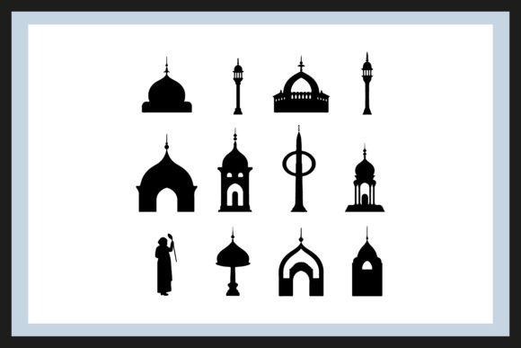 Download A Black Silhouette Muslim Symbol Set - Set Collection
