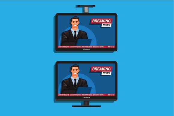 Download Breaking News on Television Symbol Set - Set Collection